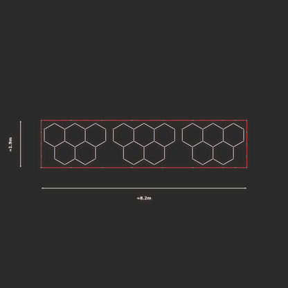 ULTRABEAM LED Light Kit Hex Classic 1.7x2.5m 138W — Red, 3-pack