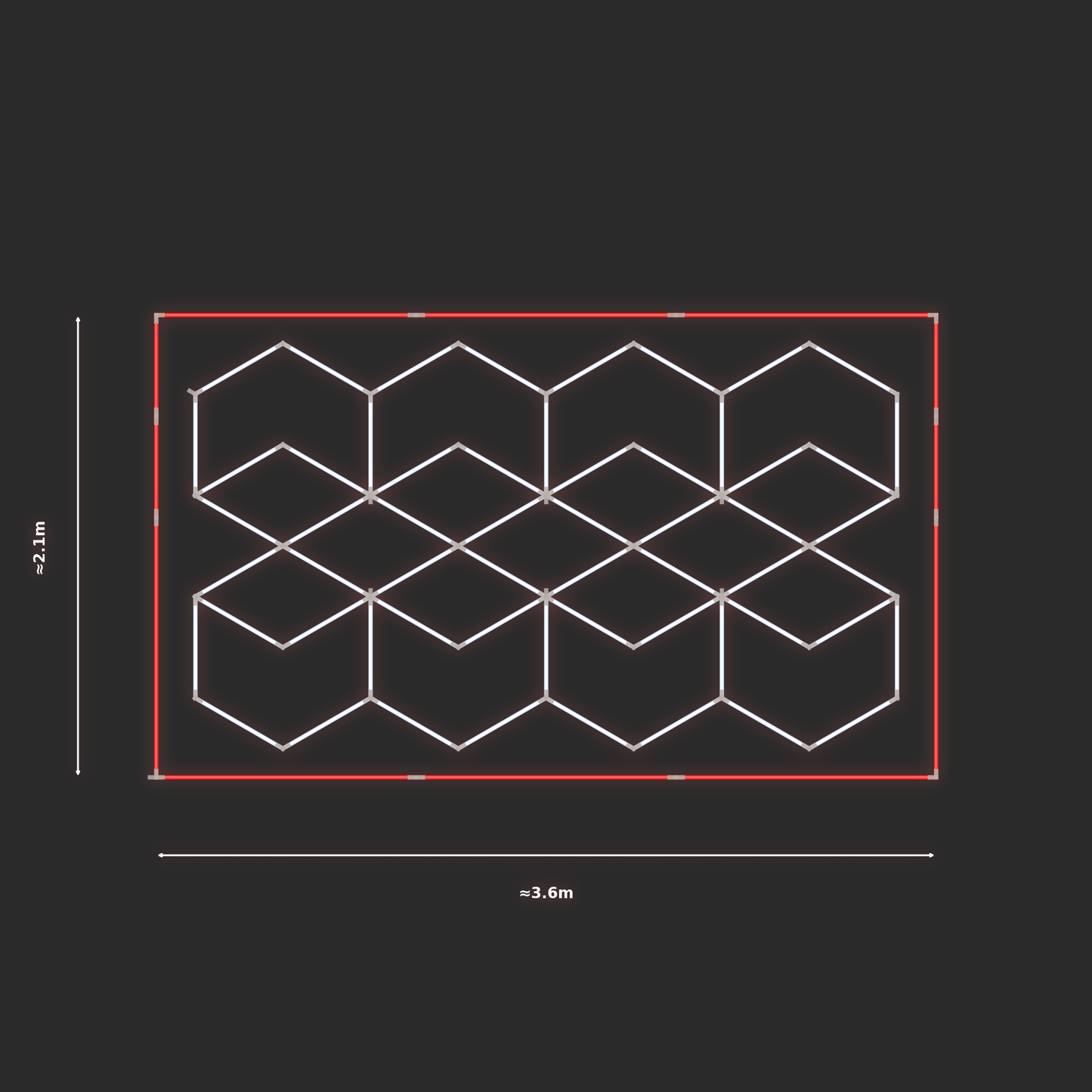 ULTRABEAM LED Light Kit Chevron 1.9x3.3m 348W — Red