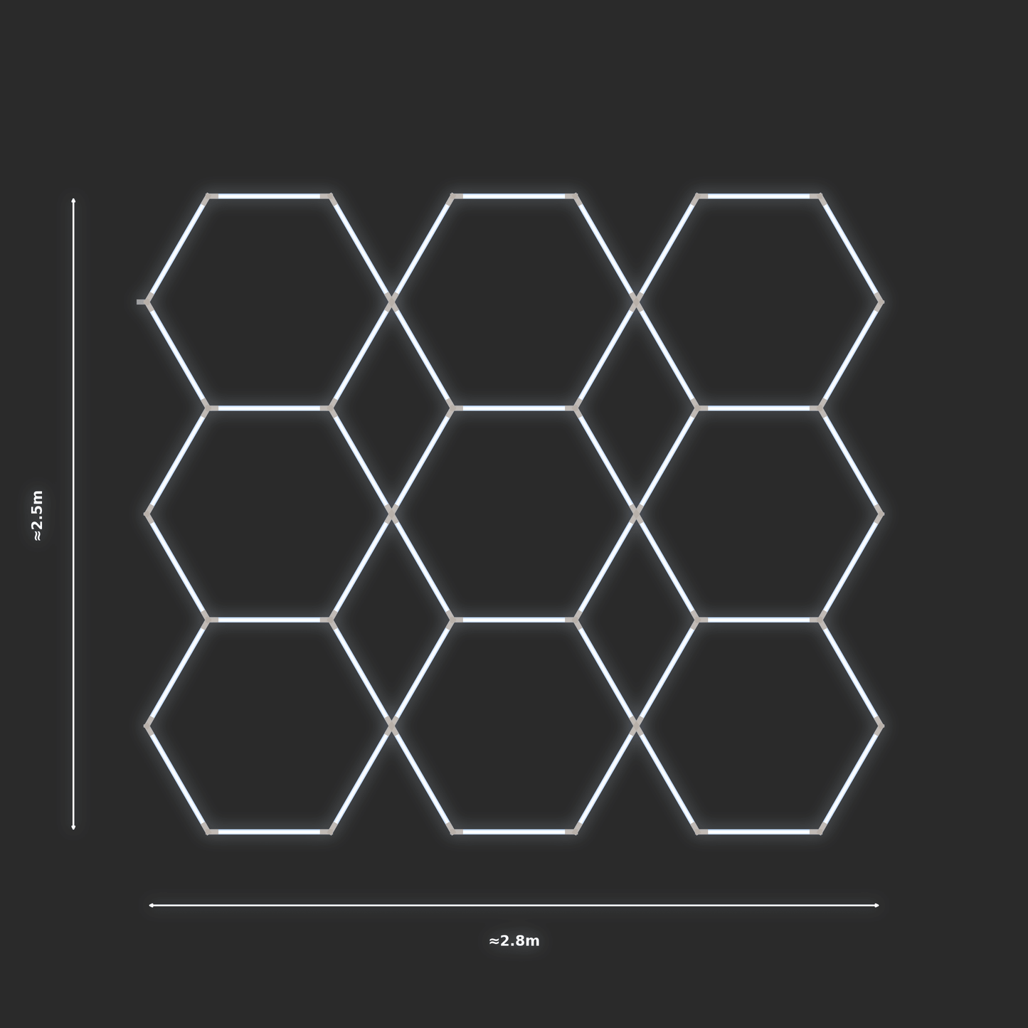 ULTRABEAM LED Light Kit Hex Parallel 2.5x2.8m 288W — None