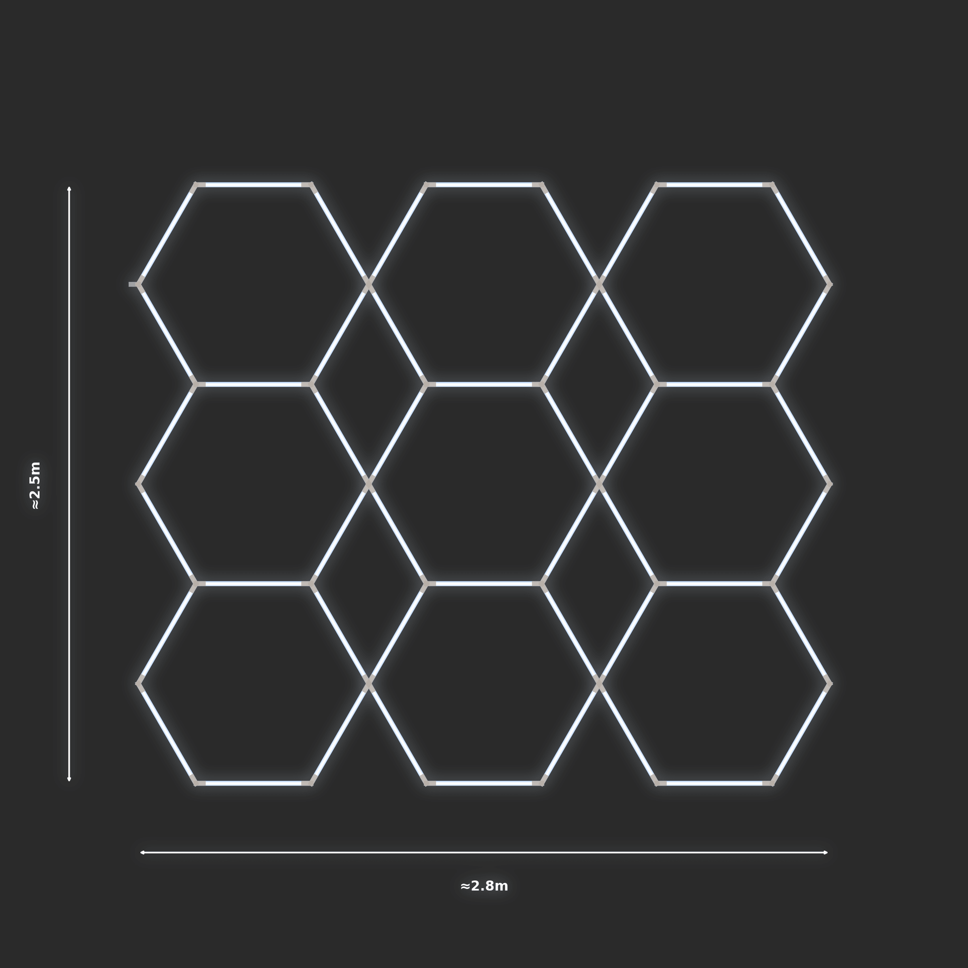 ULTRABEAM LED Light Kit Hex Parallel 2.5x2.8m 288W — None