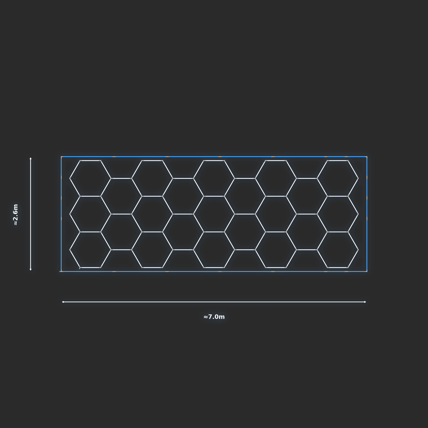 ULTRABEAM LED Light Kit Hex Classic 6.6x2.5m 552W — Blue