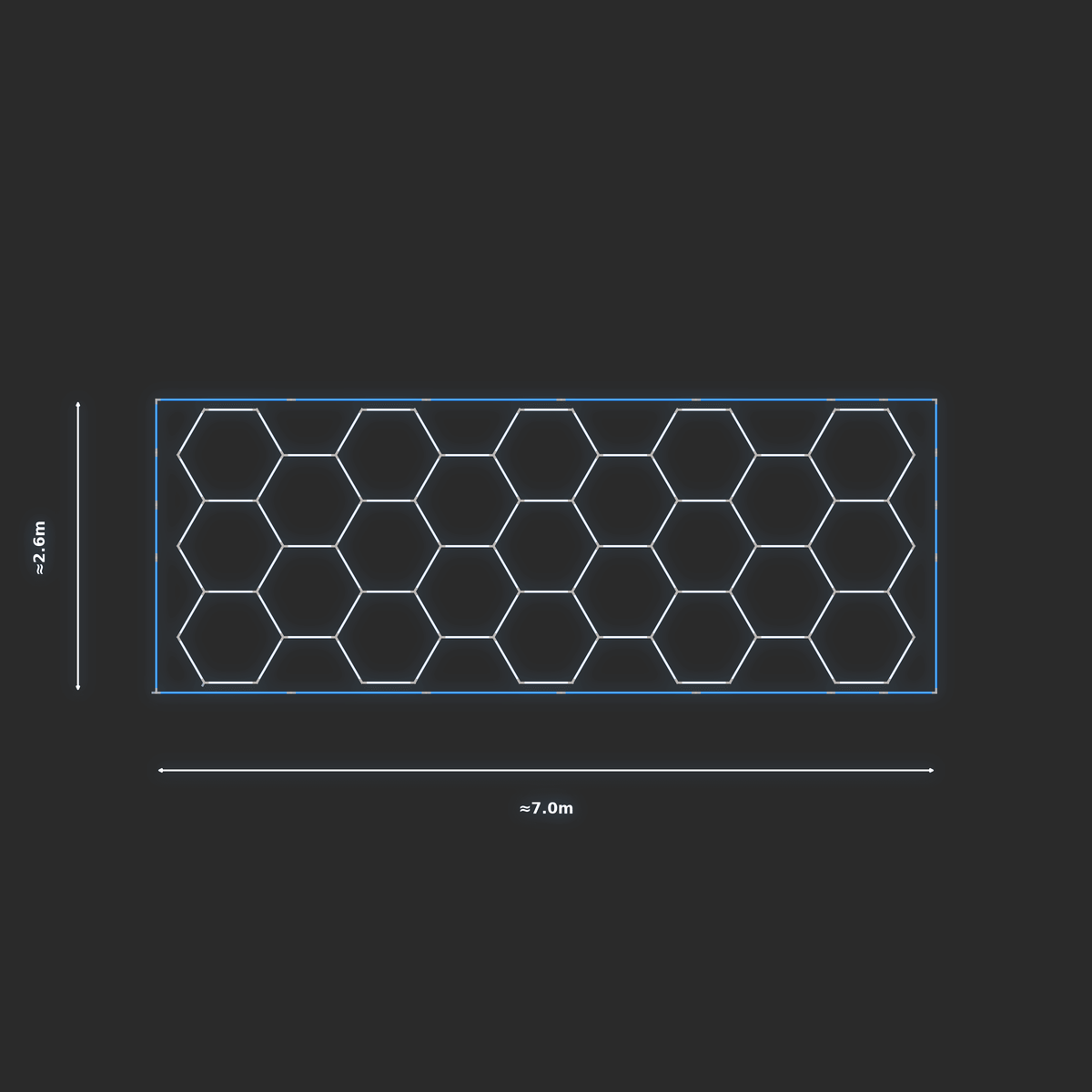 ULTRABEAM LED Light Kit Hex Classic 6.6x2.5m 552W — Blue