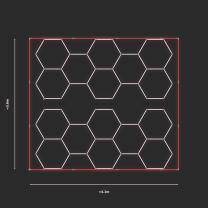ULTRABEAM LED Light Kit Hex Classic 3.8x1.7m 222W (Pack of 2) — Red, 2-pack