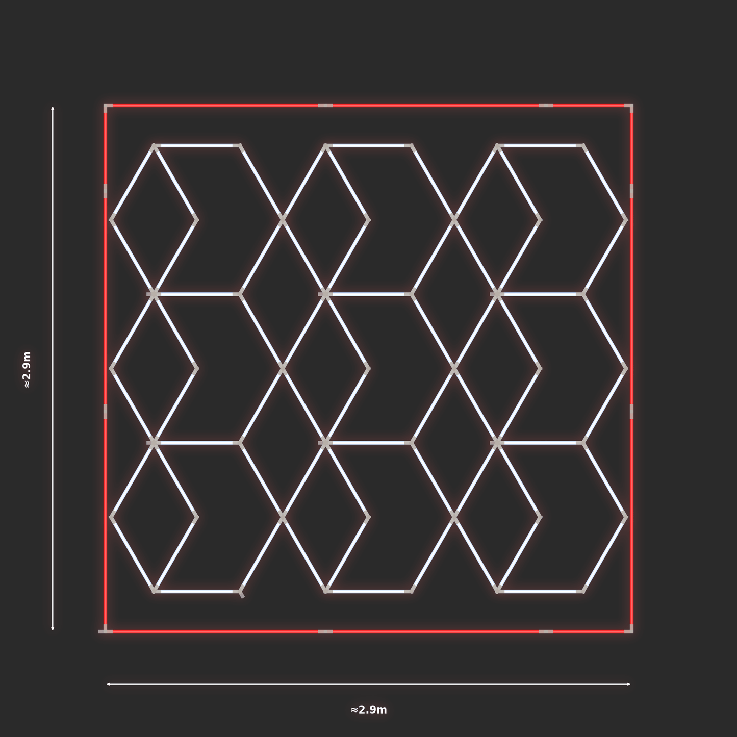 ULTRABEAM LED Light Kit Chevron 2.8x2.5m 396W — Red