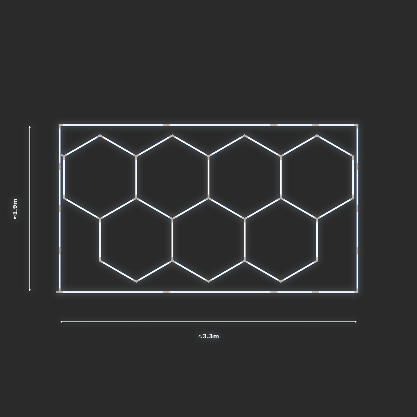ULTRABEAM LED Light Kit Hex Classic 1.7x3.3m 186W — Cool White