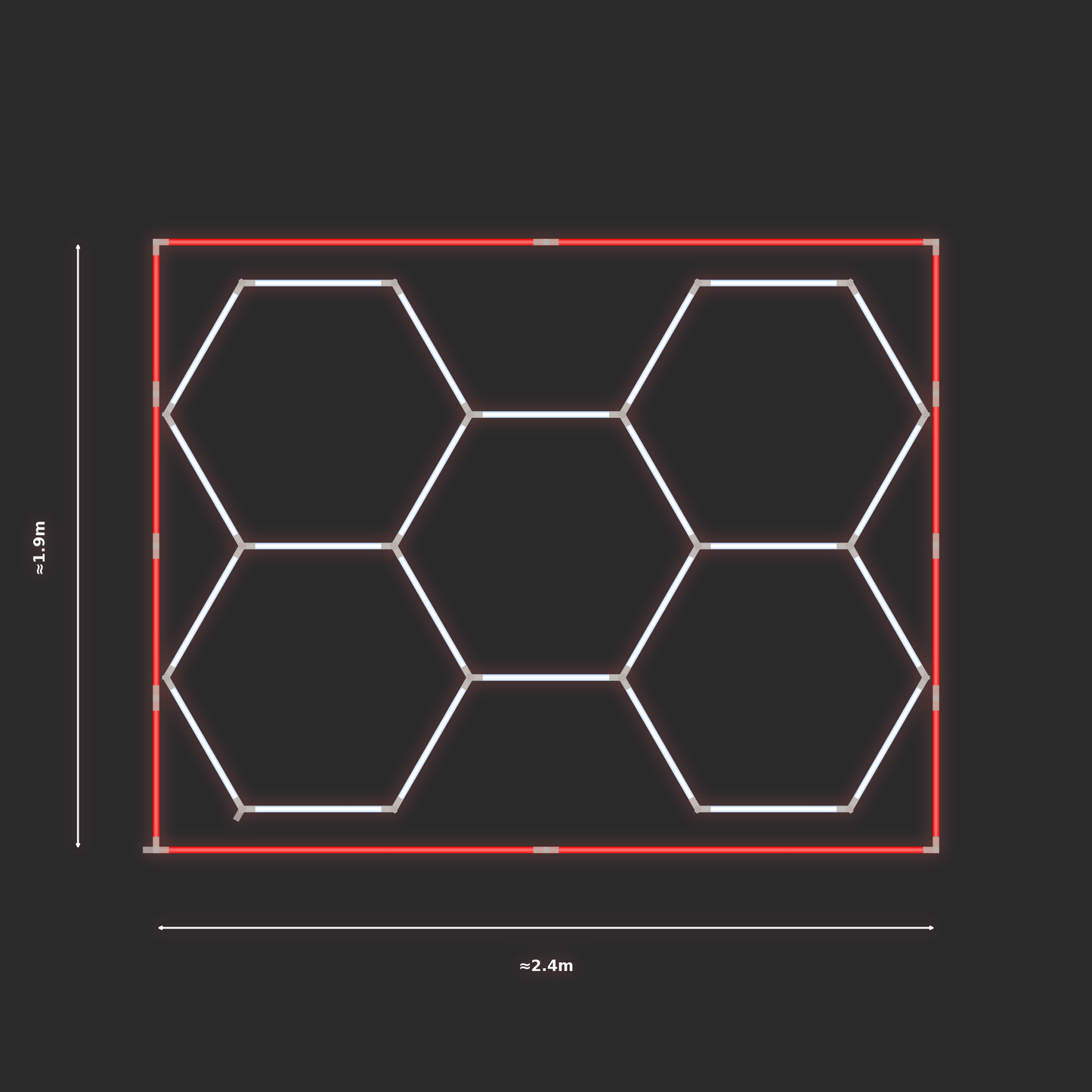ULTRABEAM LED Light Kit Hex Classic 2.4x1.7m 144W — Red