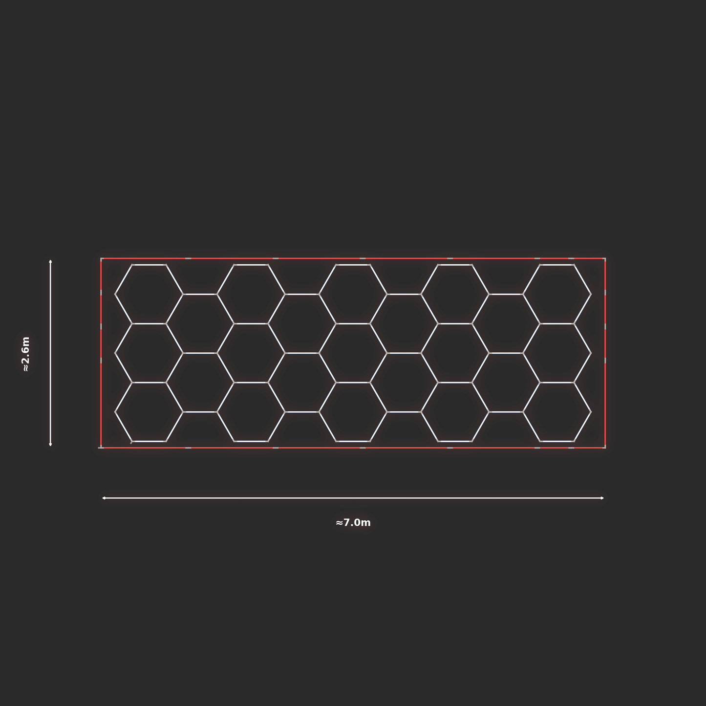 ULTRABEAM LED Light Kit Hex Classic 6.6x2.5m 552W — Red