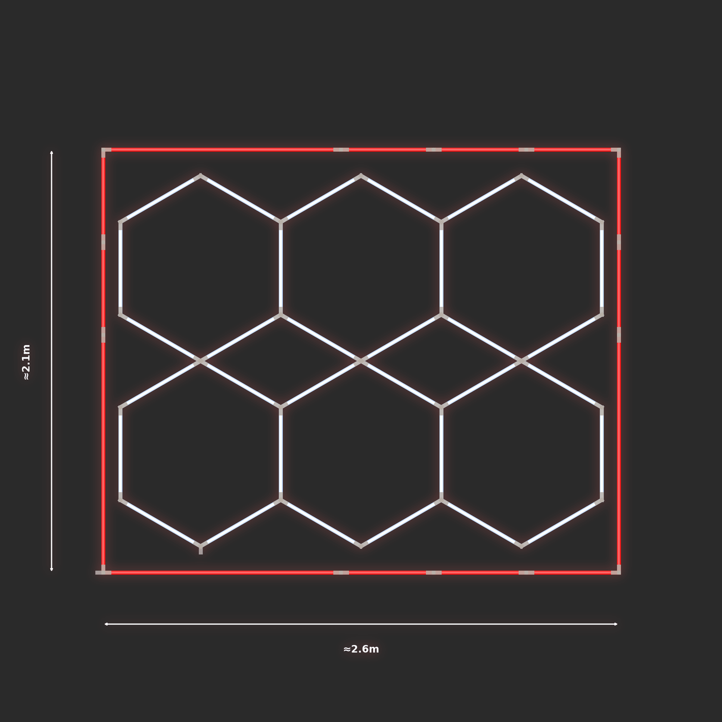 ULTRABEAM LED Light Kit Hex Parallel 2.5x1.9m 192W — Red