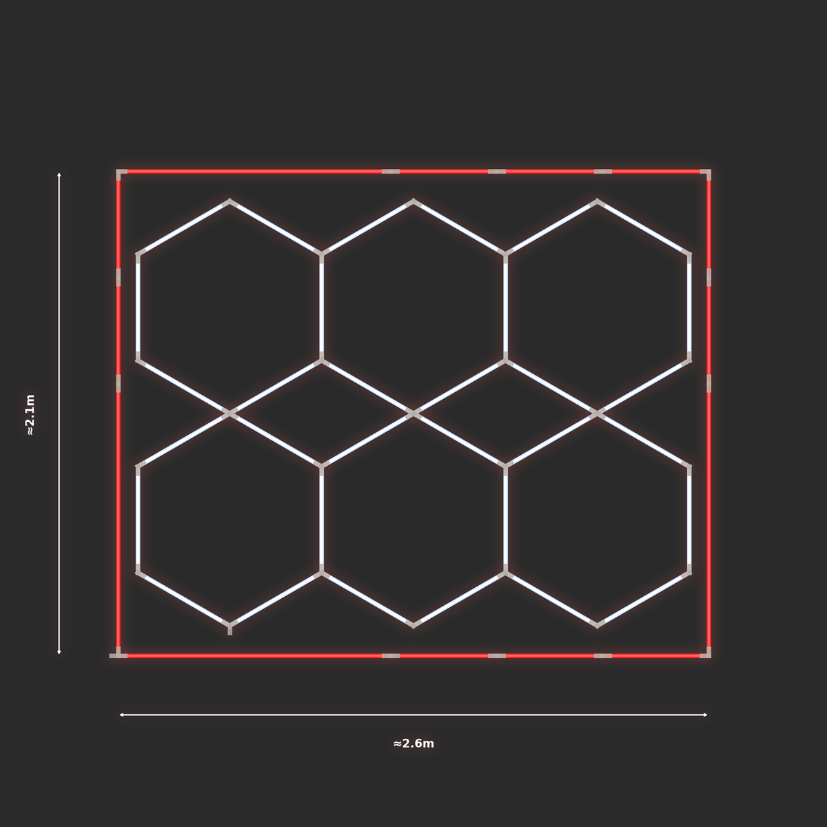 ULTRABEAM LED Light Kit Hex Parallel 2.5x1.9m 192W — Red
