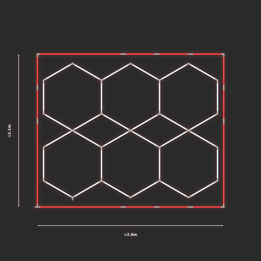 ULTRABEAM LED Light Kit Hex Parallel 2.5x1.9m 192W — Red