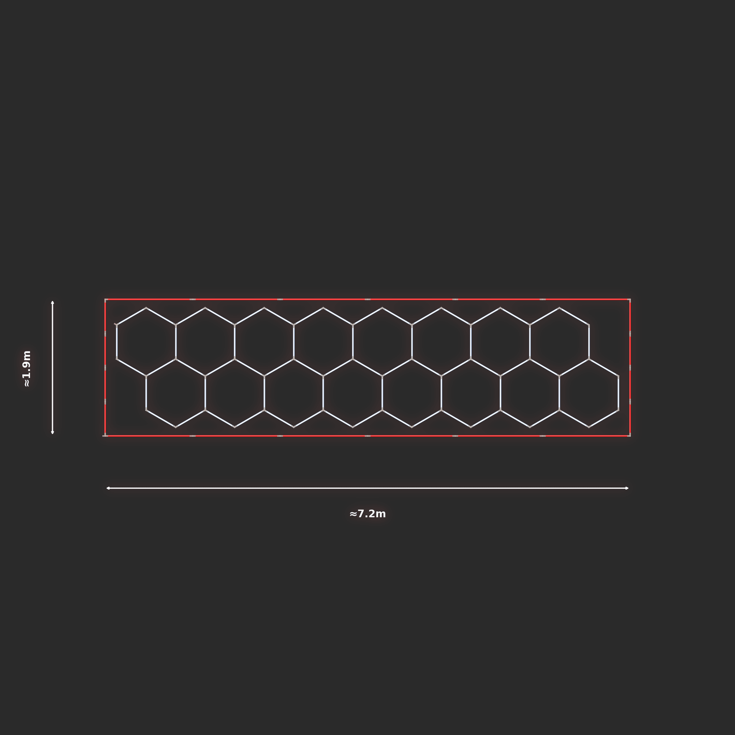 ULTRABEAM LED Light Kit Hex Classic 1.7x6.9m 402W — Red