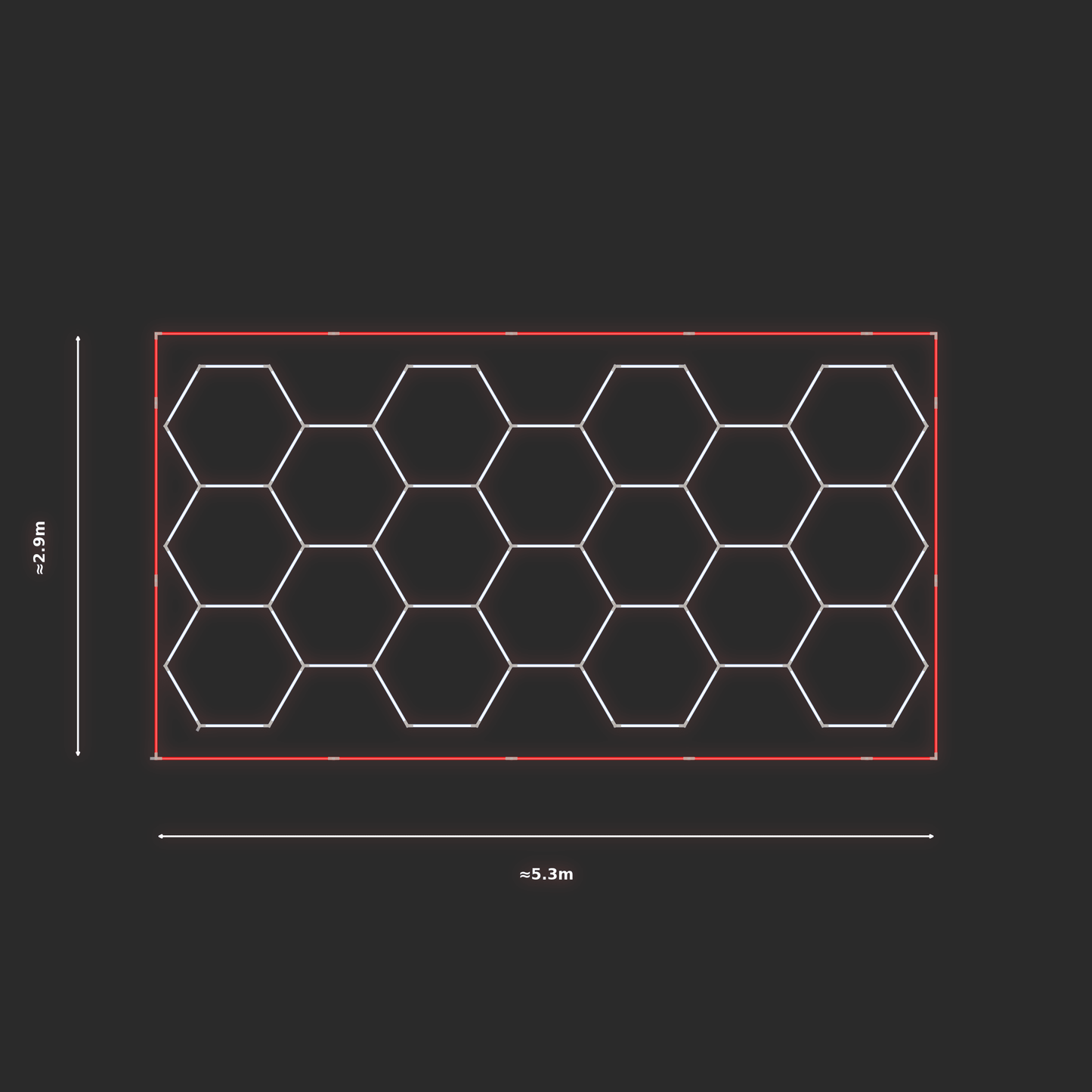 ULTRABEAM LED Light Kit Hex Classic 5.2x2.5m 438W — Red