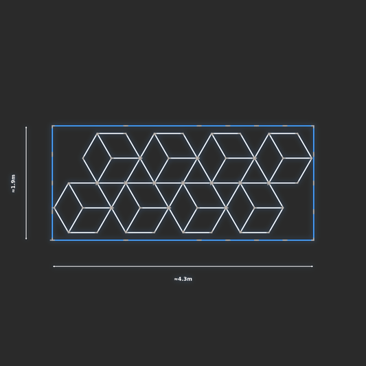 ULTRABEAM LED Light Kit Diamond Rhombus 1.7x4.2m 432W — Blue