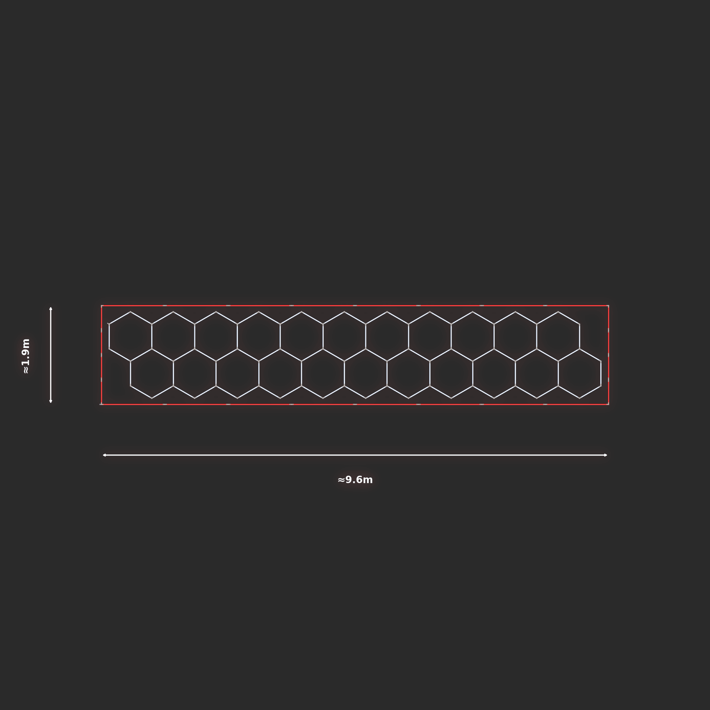 ULTRABEAM LED Light Kit Hex Classic 1.7x9.4m 546W — Red