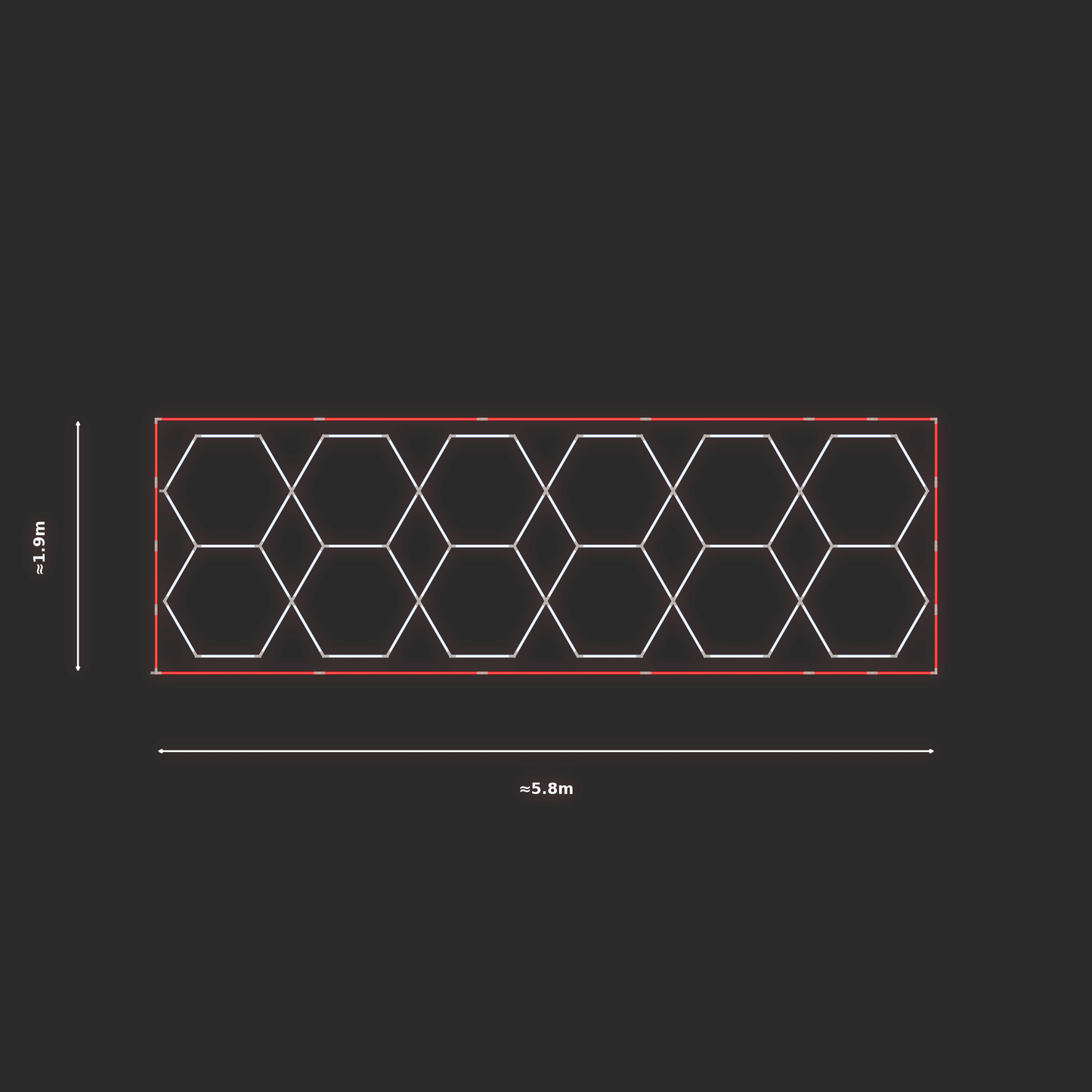 ULTRABEAM LED Light Kit Hex Parallel 1.7x5.7m 396W — Red