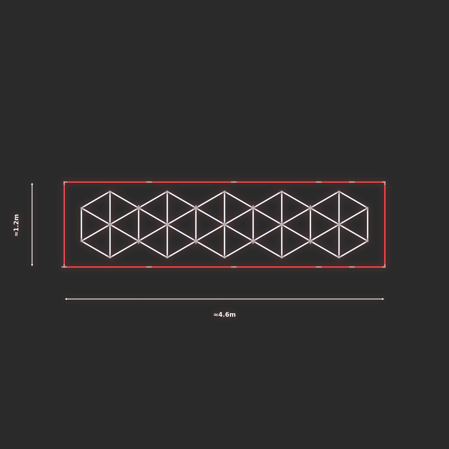 ULTRABEAM LED Light Kit Hex Subdivided 4.1x1m 336W — Red