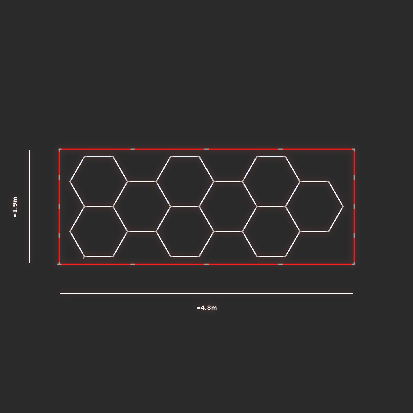 ULTRABEAM LED Light Kit Hex Classic 4.5x1.7m 246W — Red