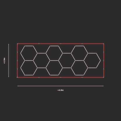 ULTRABEAM LED Light Kit Hex Classic 4.5x1.7m 246W — Red