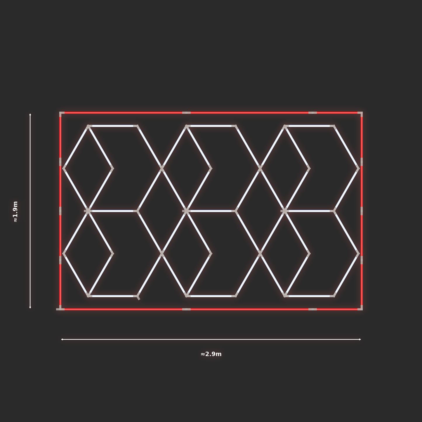 ULTRABEAM LED Light Kit Chevron 2.8x1.7m 270W — Red