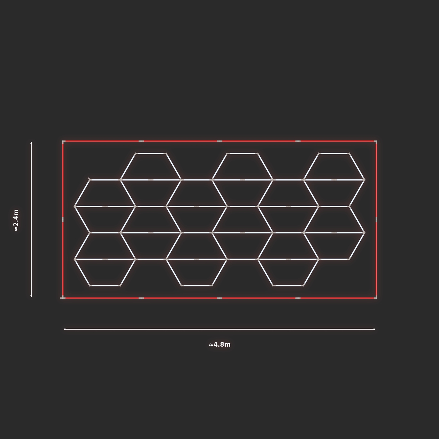 ULTRABEAM LED Light Kit Hex Vertical 2.1x4.5m 450W — Red