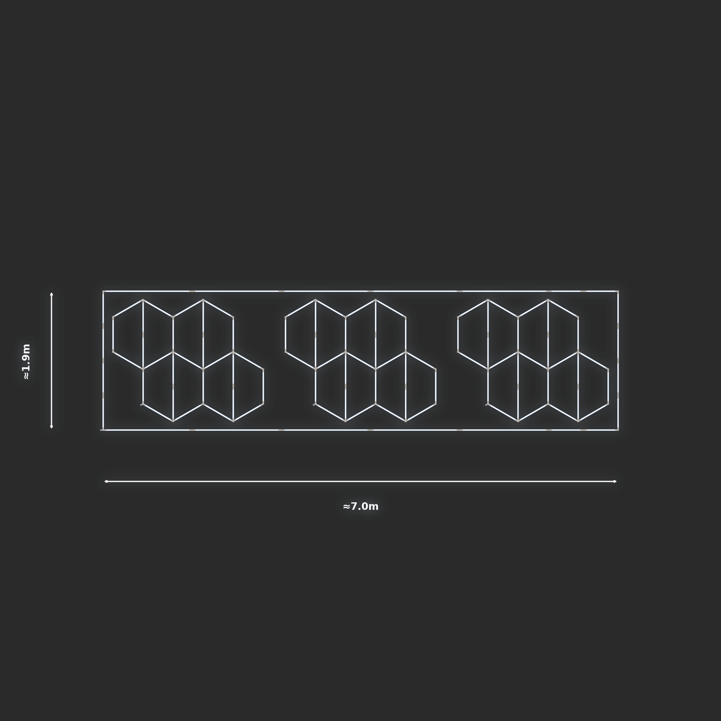 ULTRABEAM LED Light Kit Hex Vertical 2.1x1.7m 162W — Cool White, 3-pack