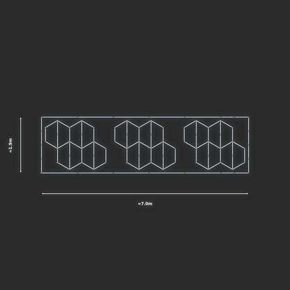 ULTRABEAM LED Light Kit Hex Vertical 2.1x1.7m 162W — Cool White, 3-pack