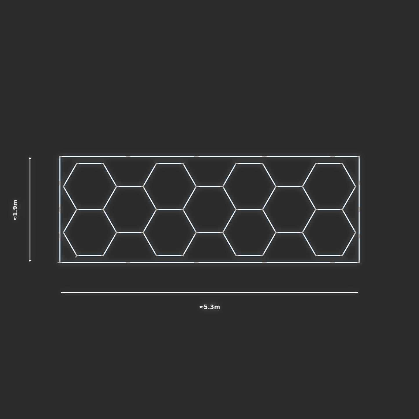ULTRABEAM LED Light Kit Hex Classic 5.2x1.7m 300W — Cool White