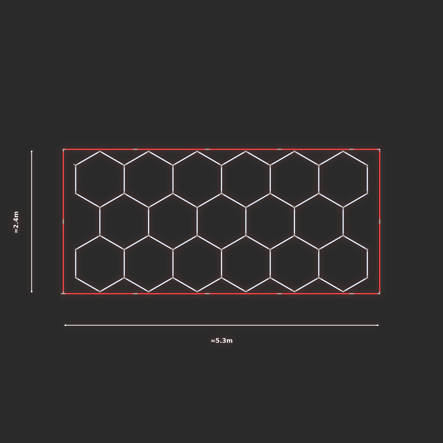 ULTRABEAM LED Light Kit Hex Classic 2.4x4.9m 408W — Red