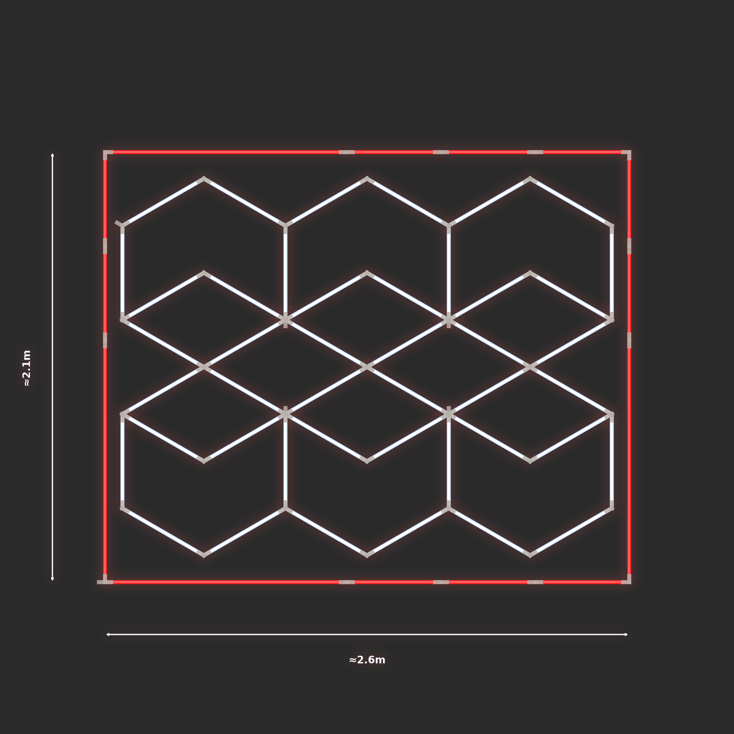 ULTRABEAM LED Light Kit Chevron 1.9x2.5m 264W — Red