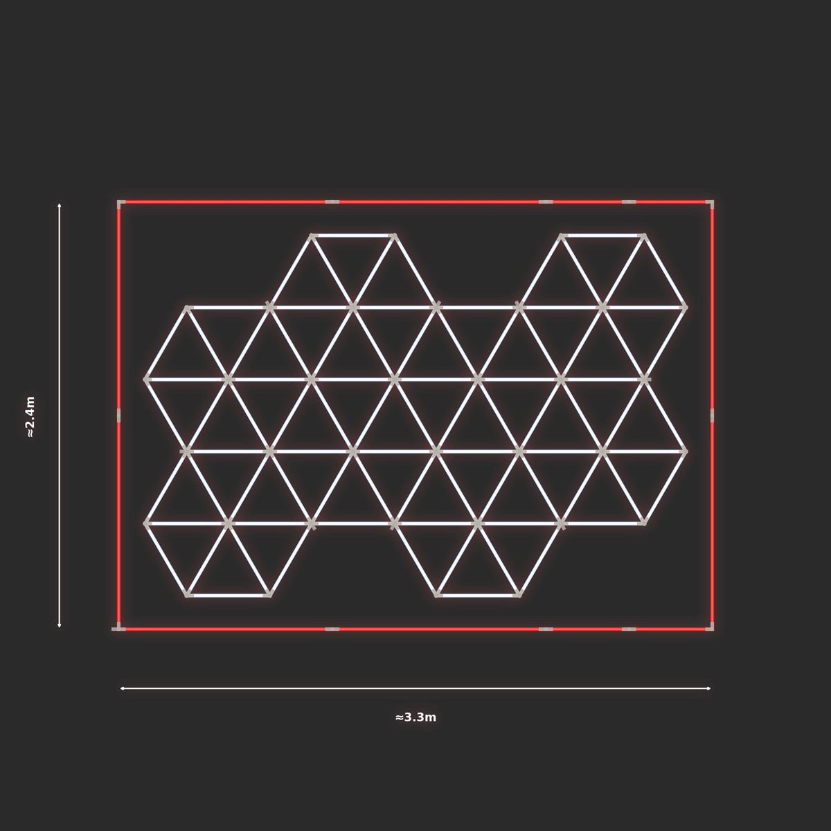 ULTRABEAM LED Light Kit Hex Subdivided 2.1x3.1m 498W — Red