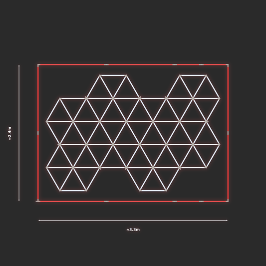 ULTRABEAM LED Light Kit Hex Subdivided 2.1x3.1m 498W — Red