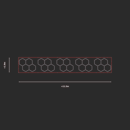 ULTRABEAM LED Light Kit Hex Classic 1.7x2.1m 114W — Red, 5-pack
