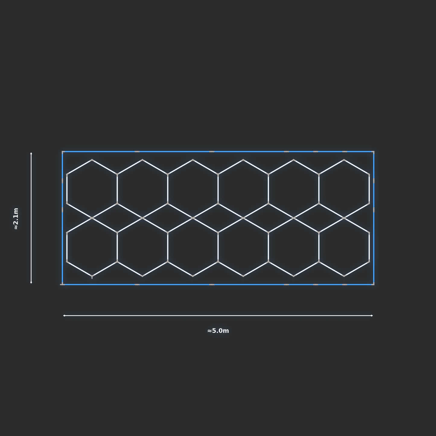ULTRABEAM LED Light Kit Hex Parallel 4.9x1.9m 372W — Blue