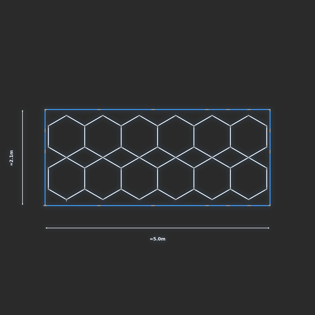 ULTRABEAM LED Light Kit Hex Parallel 4.9x1.9m 372W — Blue