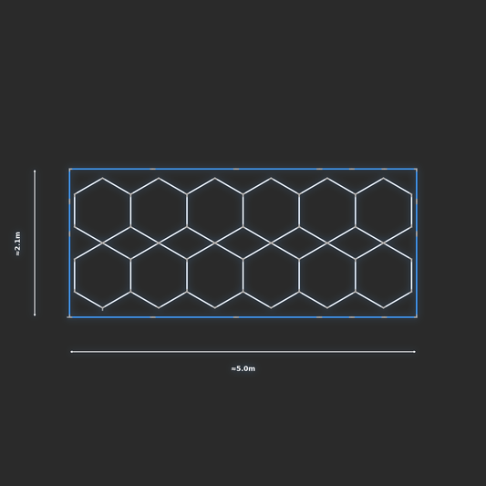 ULTRABEAM LED Light Kit Hex Parallel 4.9x1.9m 372W — Blue