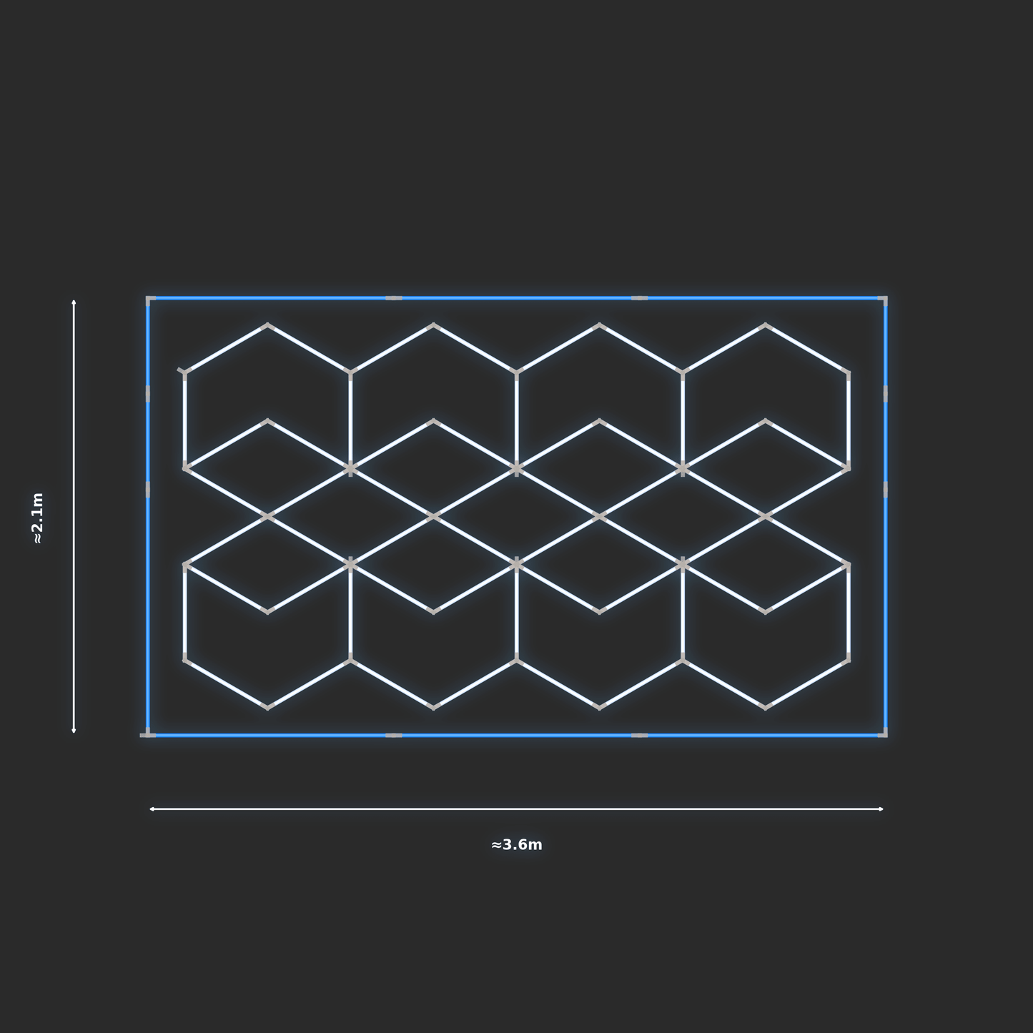 ULTRABEAM LED Light Kit Chevron 1.9x3.3m 348W — Blue