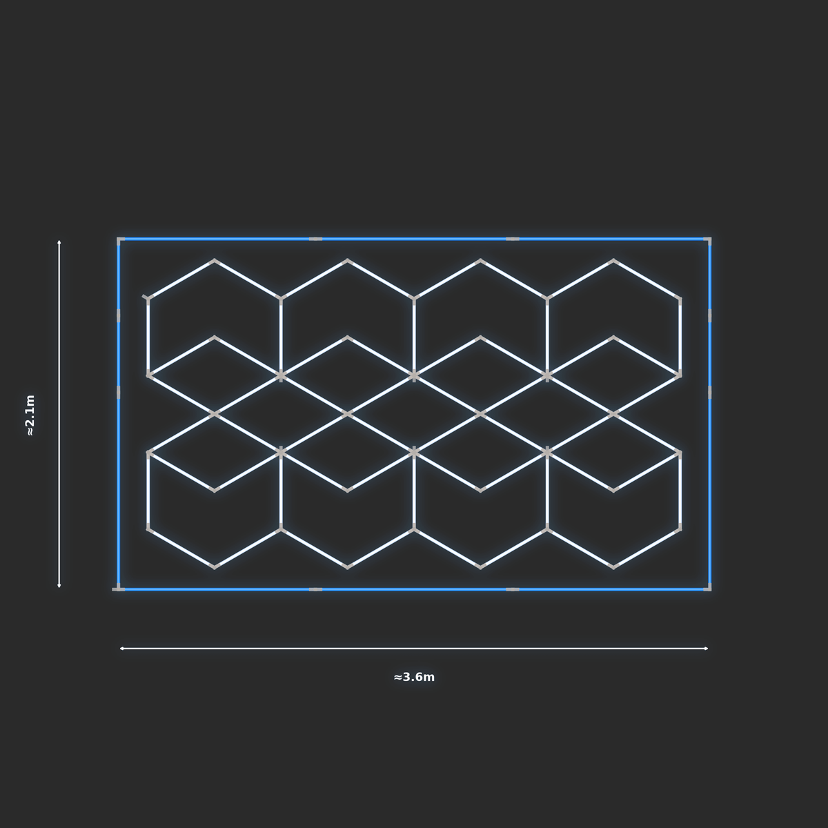 ULTRABEAM LED Light Kit Chevron 1.9x3.3m 348W — Blue