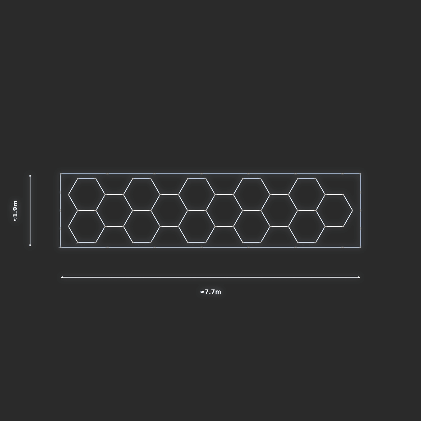 ULTRABEAM LED Light Kit Hex Classic 7.3x1.7m 402W — Cool White