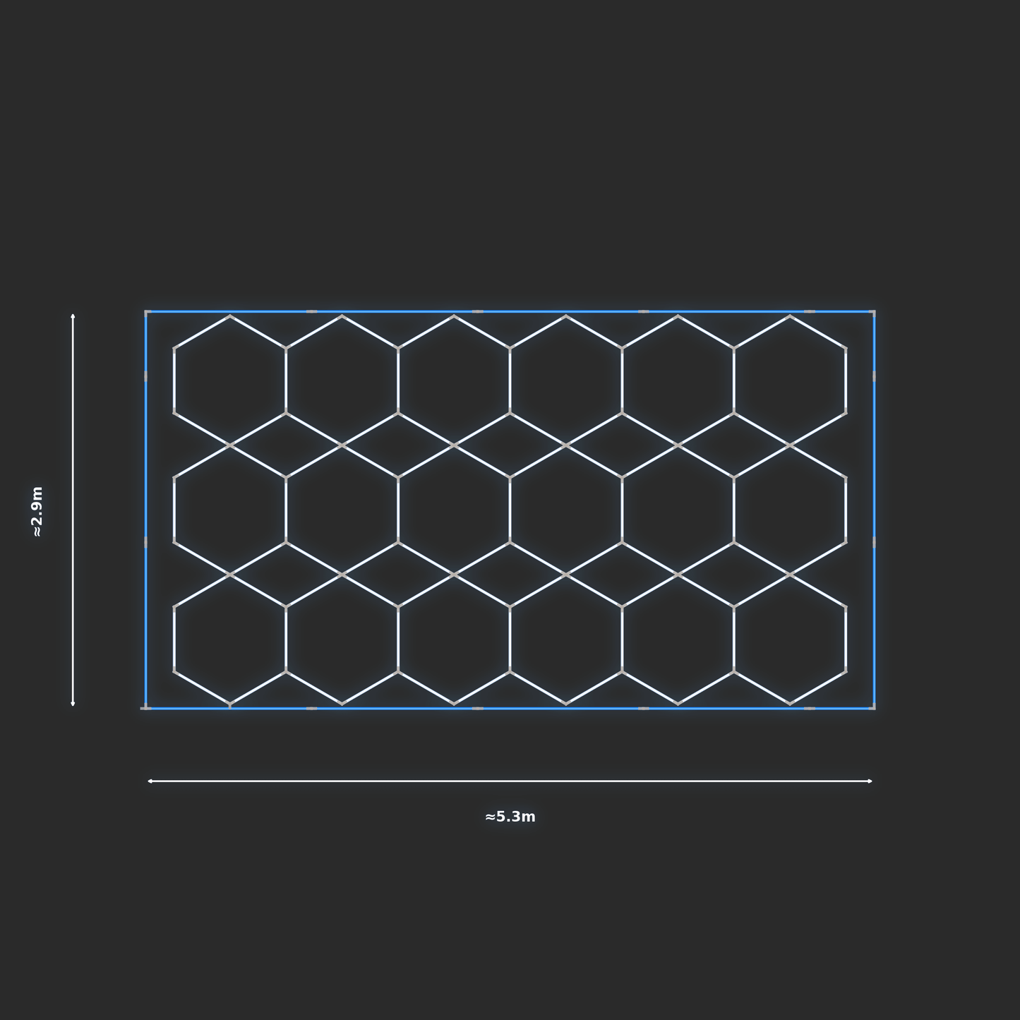 ULTRABEAM LED Light Kit Hex Parallel 4.9x2.8m 558W — Blue