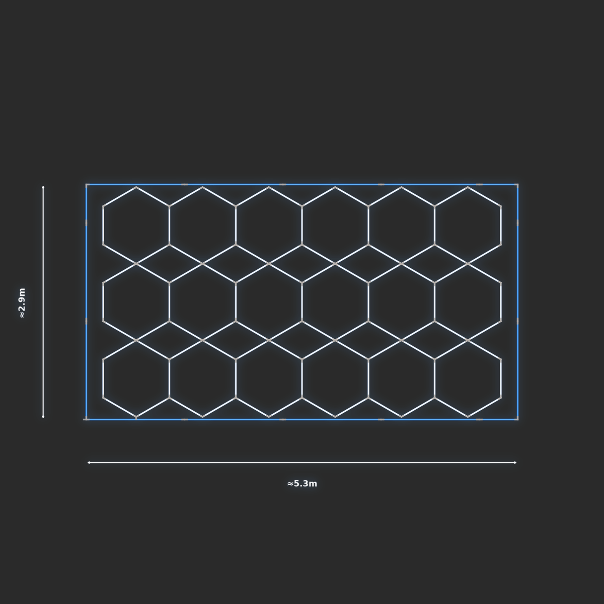 ULTRABEAM LED Light Kit Hex Parallel 4.9x2.8m 558W — Blue