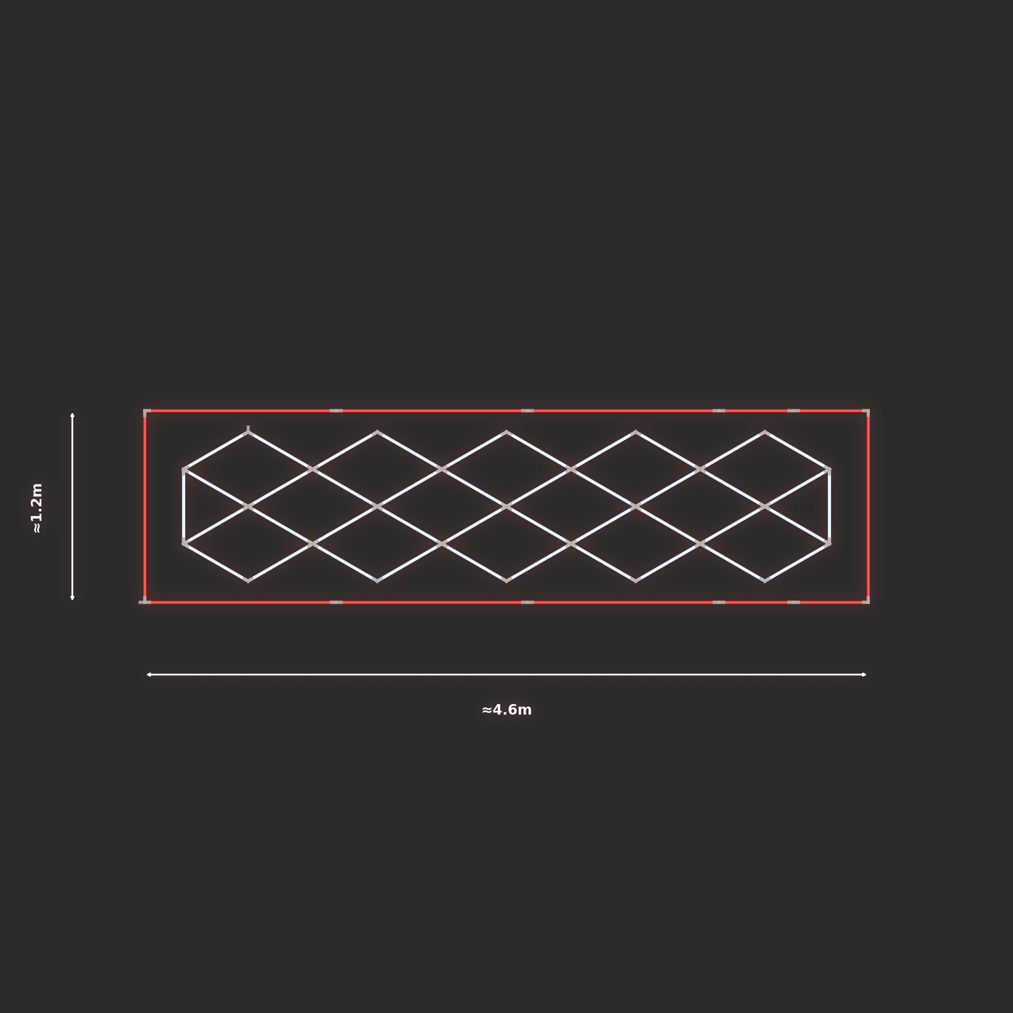 ULTRABEAM LED Light Kit Diamond Iso 1x4.1m 252W — Red