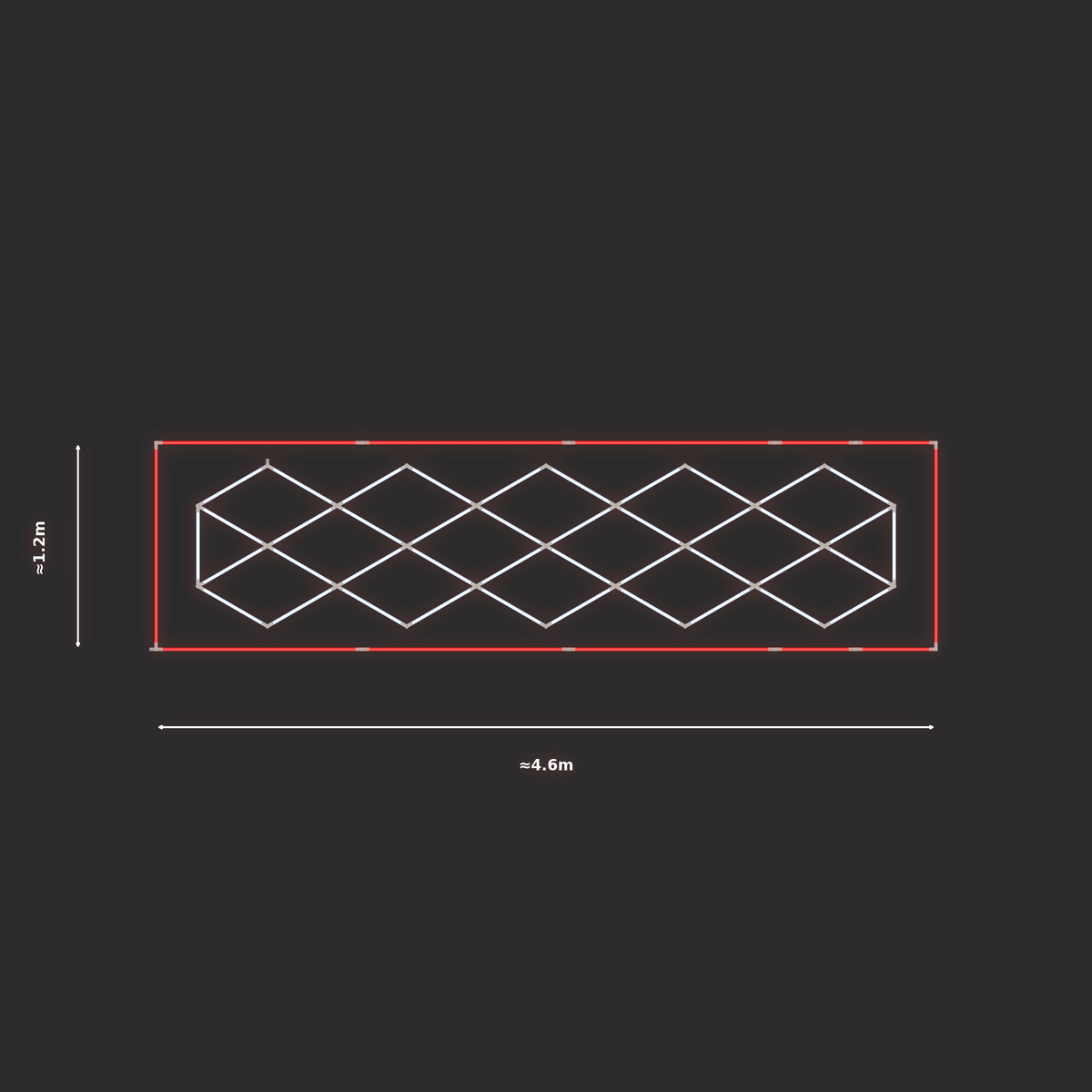 ULTRABEAM LED Light Kit Diamond Iso 1x4.1m 252W — Red