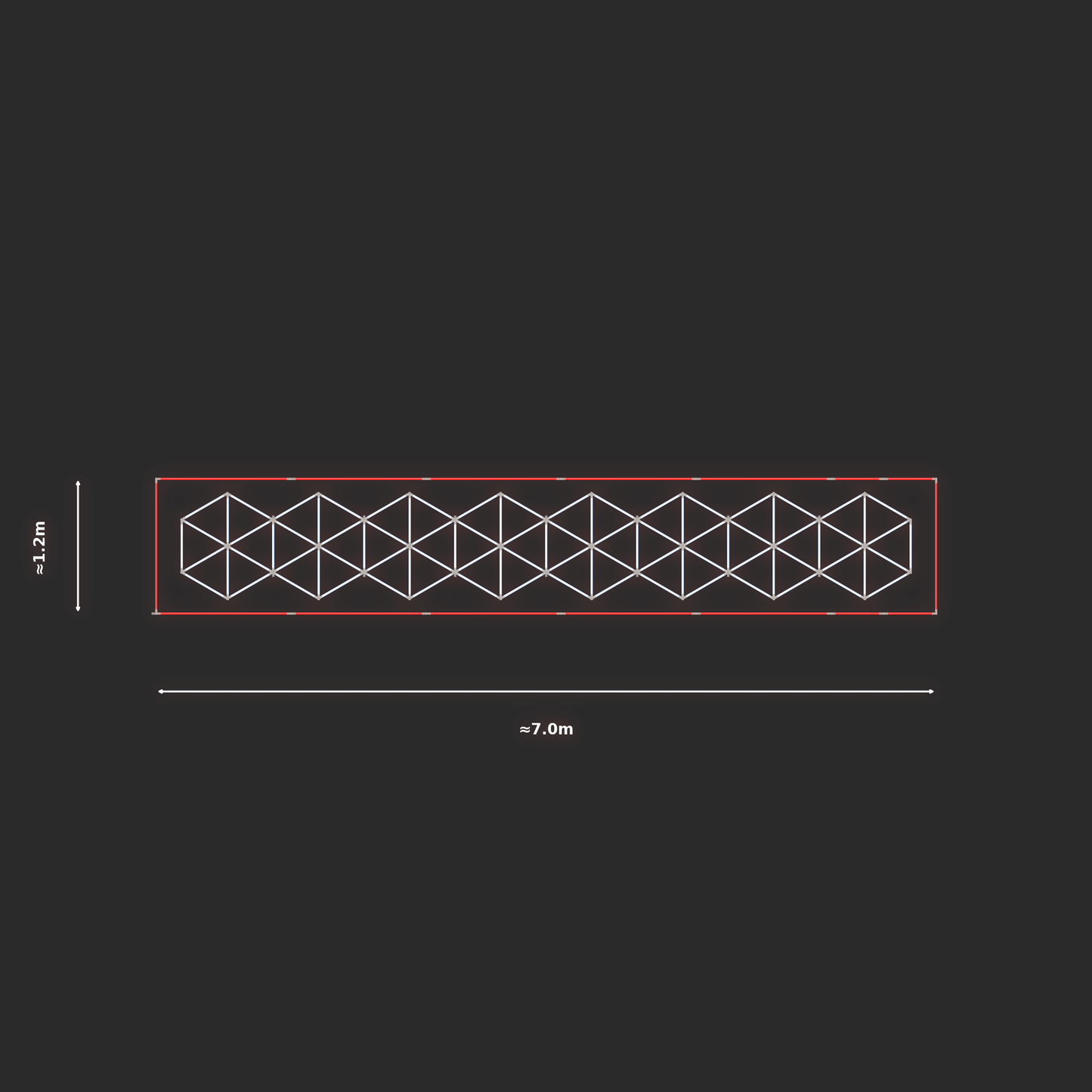 ULTRABEAM LED Light Kit Hex Subdivided 6.5x1m 534W — Red