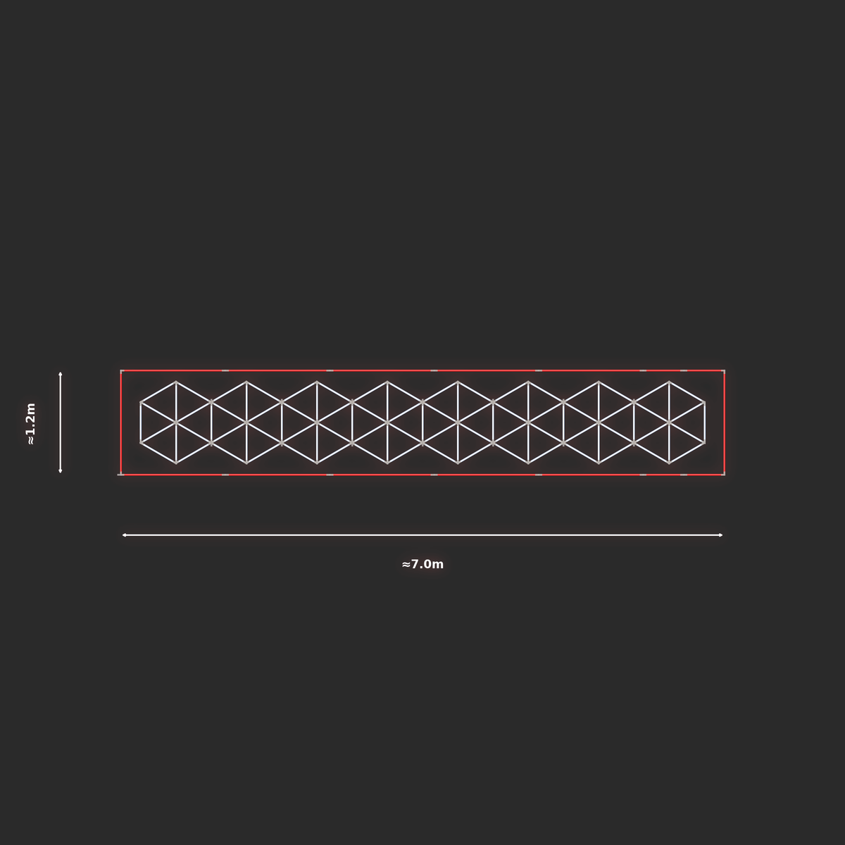 ULTRABEAM LED Light Kit Hex Subdivided 6.5x1m 534W — Red