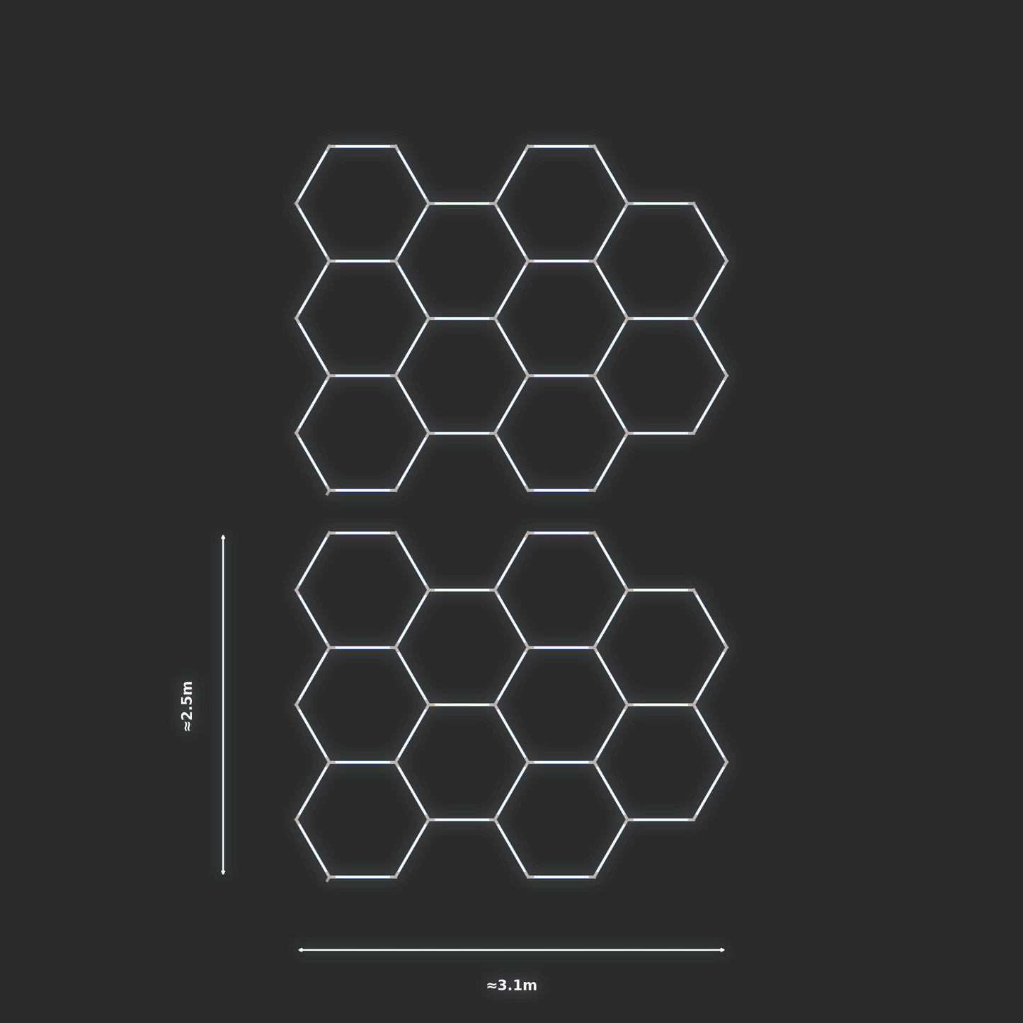ULTRABEAM LED Light Kit Hex Classic 3.1x2.5m 252W — None, 2-pack