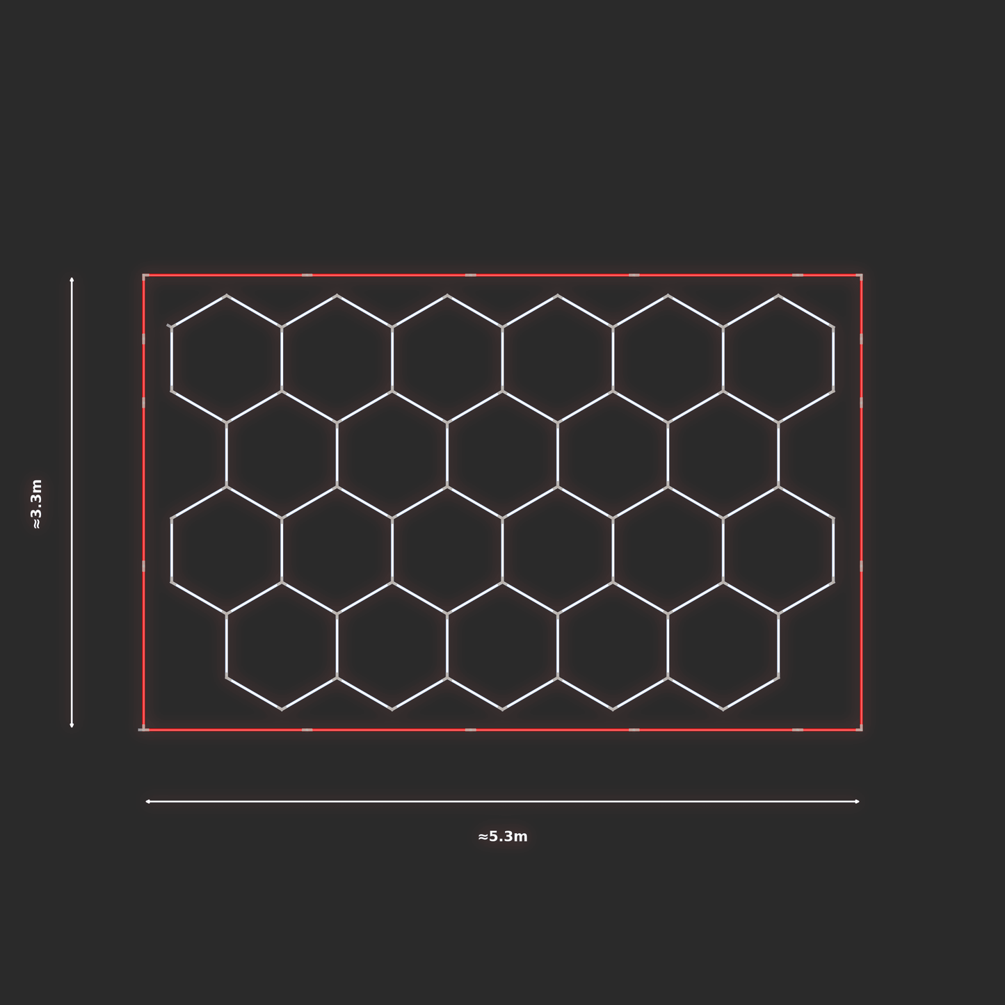 ULTRABEAM LED Light Kit Hex Classic 3.1x4.9m 504W — Red