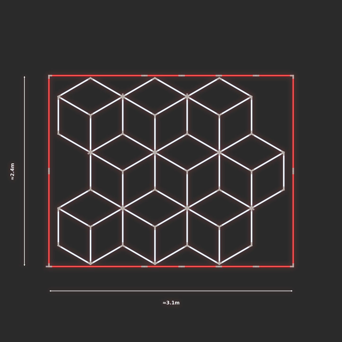 ULTRABEAM LED Light Kit Cube 2.9x2.4m 390W — Red