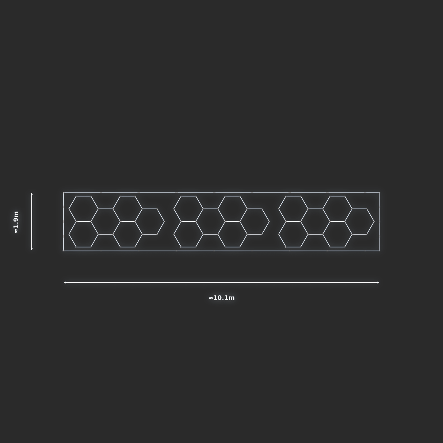 ULTRABEAM LED Light Kit Hex Classic 3.1x1.7m 168W — Cool White, 3-pack