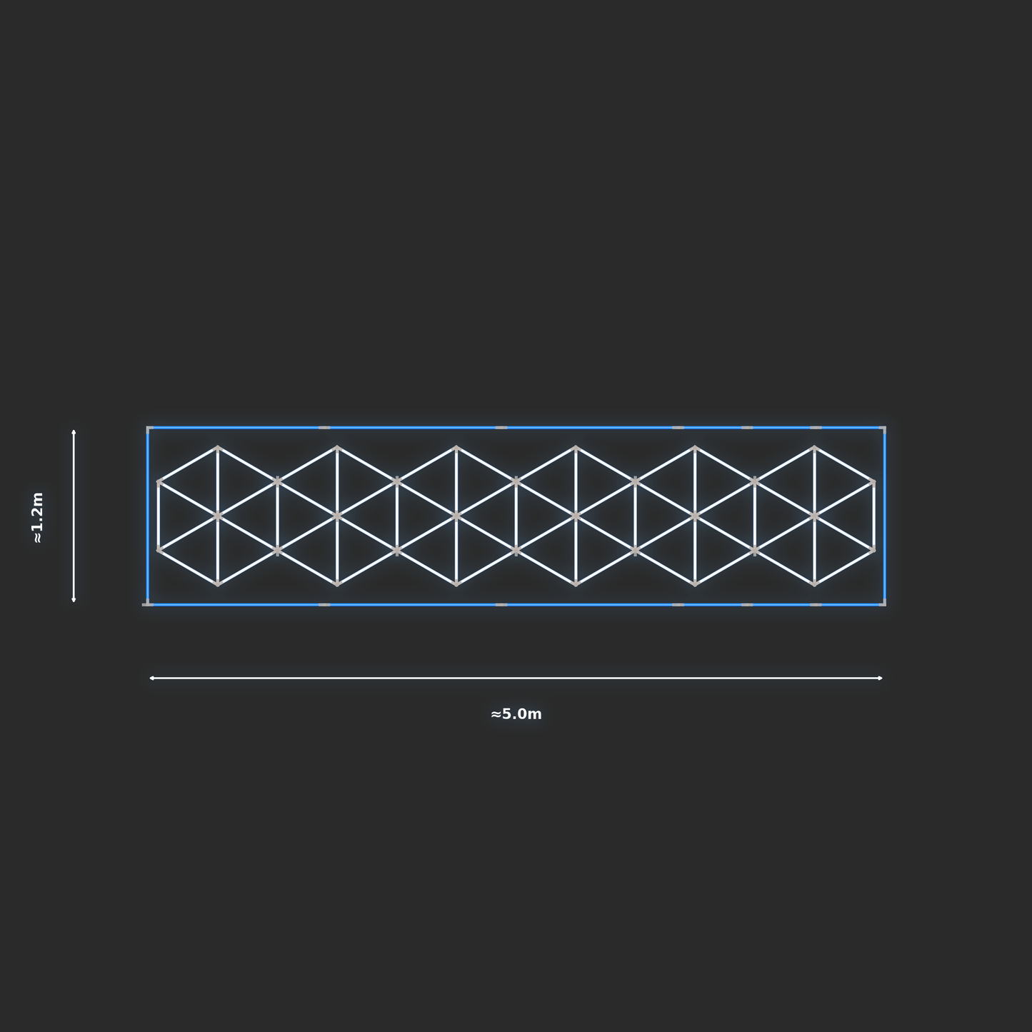 ULTRABEAM LED Light Kit Hex Subdivided 4.9x1m 402W — Blue