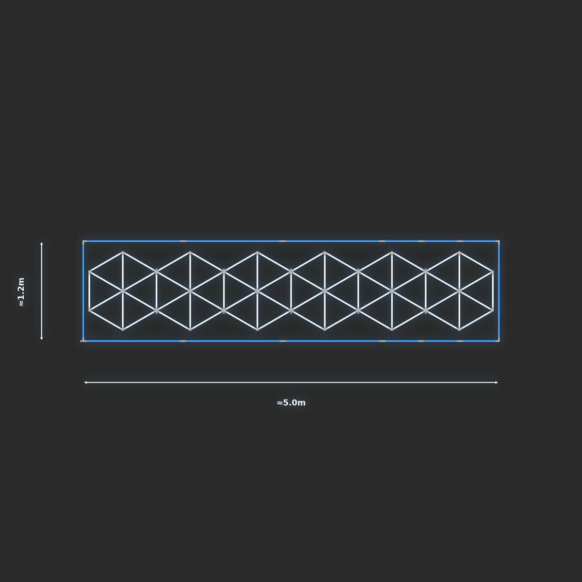 ULTRABEAM LED Light Kit Hex Subdivided 4.9x1m 402W — Blue